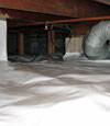A Framingham crawl space moisture system with a low ceiling