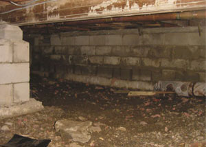 Rotting, decaying crawl space wood damaged over time in Lexington