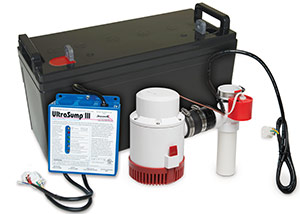 a battery backup sump pump system in Peabody