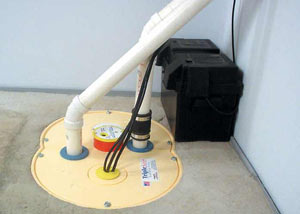 Arlington installation of a submersible sump pump system