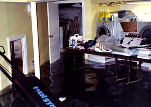A laundry room flood in Methuen, with several feet of water flooded in.