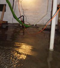 Several feet of floodwaters in a North Andover basement