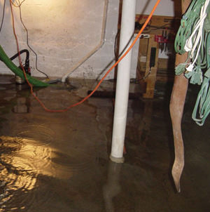 Foundation flooding in a Haverhill,Massachusetts home
