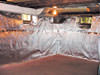 radiant heat barrier with vapor barrier for basement walls ready for finishing in Cambridge, Lowell, Boston