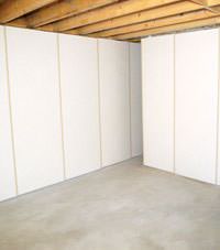 Unfinished basement insulated wall covering in Malden, Massachusetts